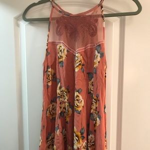 blue rain floral dress